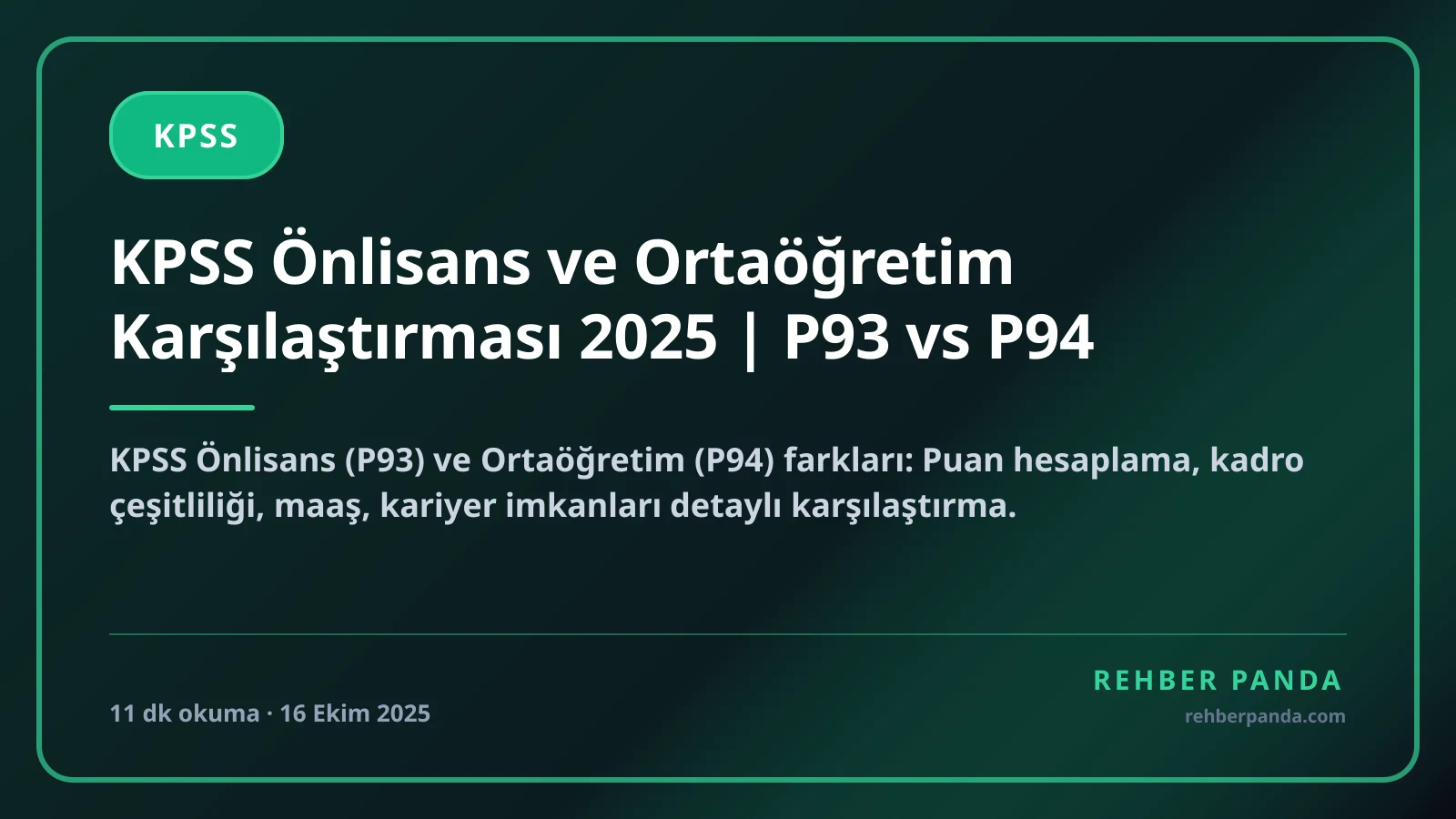 KPSS Önlisans ve Ortaöğretim Karşılaştırması 2025 | P93 vs P94