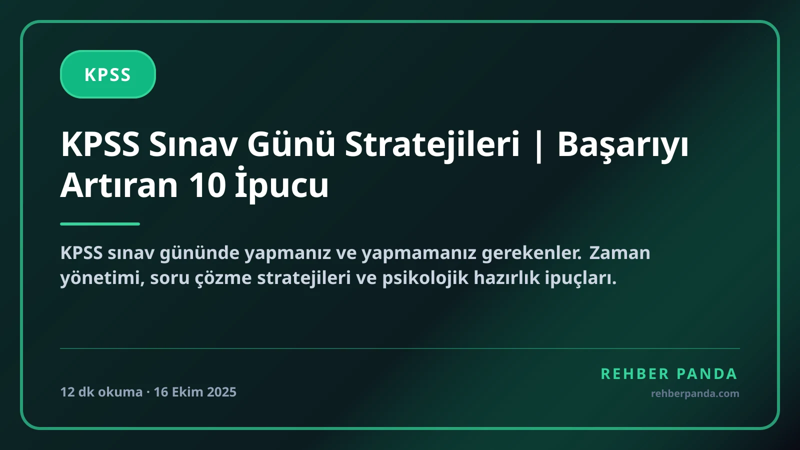 KPSS Sınav Günü Stratejileri | Başarıyı Artıran 10 İpucu