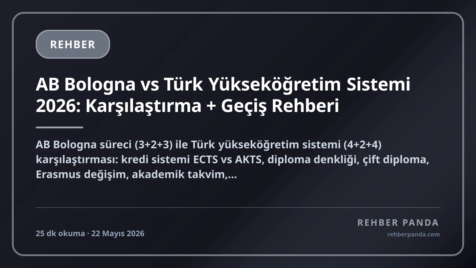 AB Bologna vs Türk Yükseköğretim Sistemi 2026: Karşılaştırma + Geçiş Rehberi