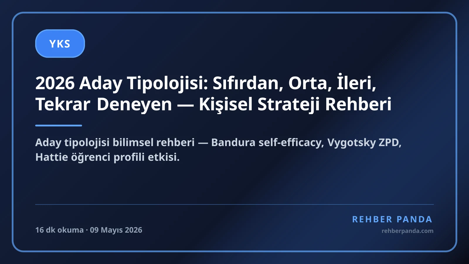 2026 Aday Tipolojisi: Sıfırdan, Orta, İleri, Tekrar Deneyen — Kişisel Strateji Rehberi