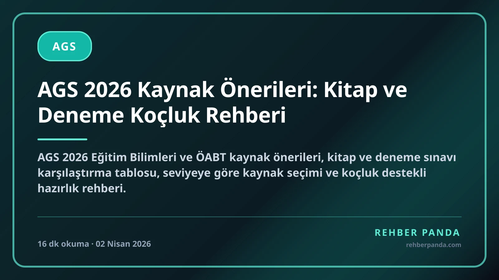 AGS 2026 Kaynak Önerileri: Kitap ve Deneme Koçluk Rehberi