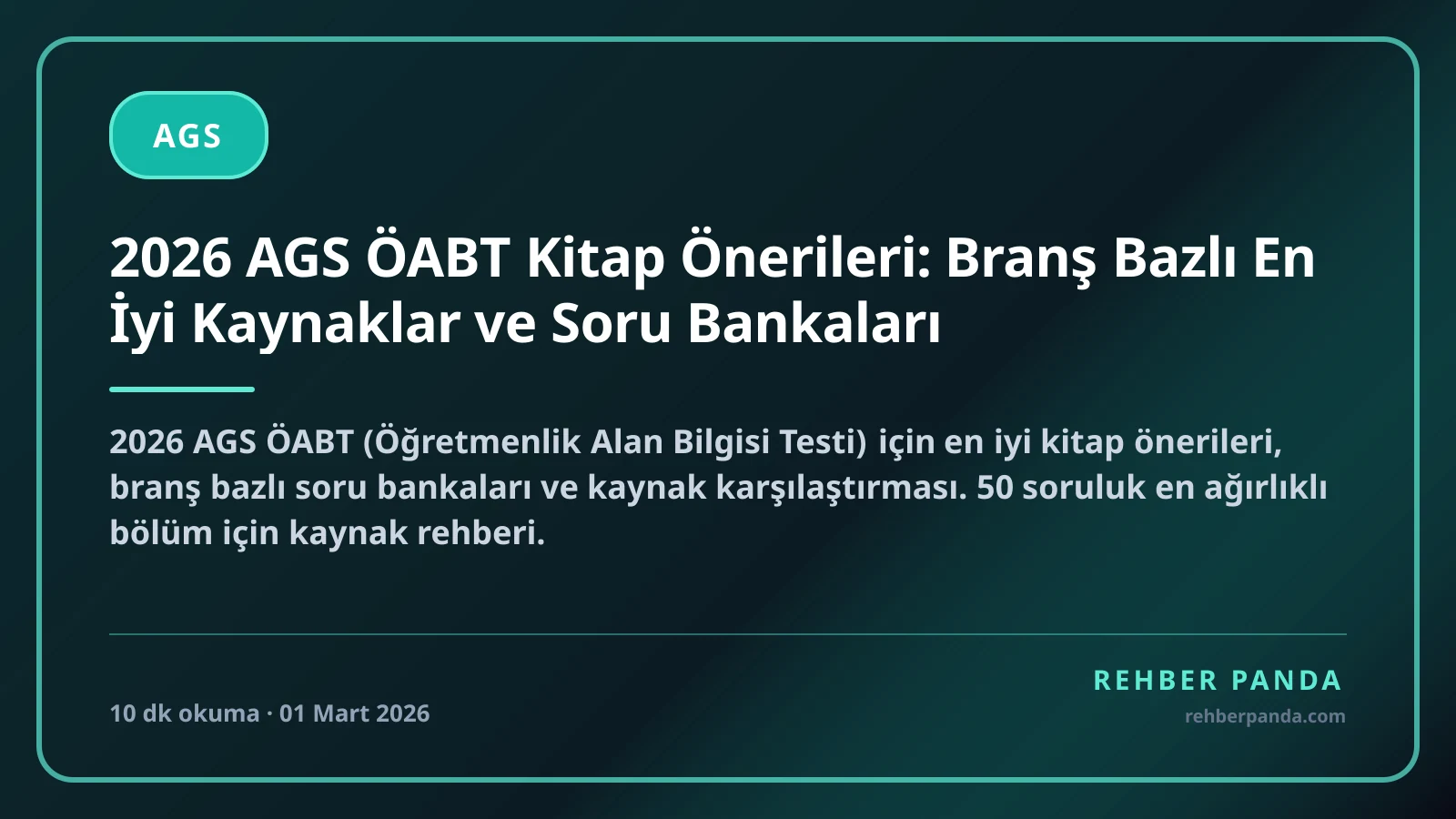 2026 AGS ÖABT Kitap Önerileri: Branş Bazlı En İyi Kaynaklar ve Soru Bankaları