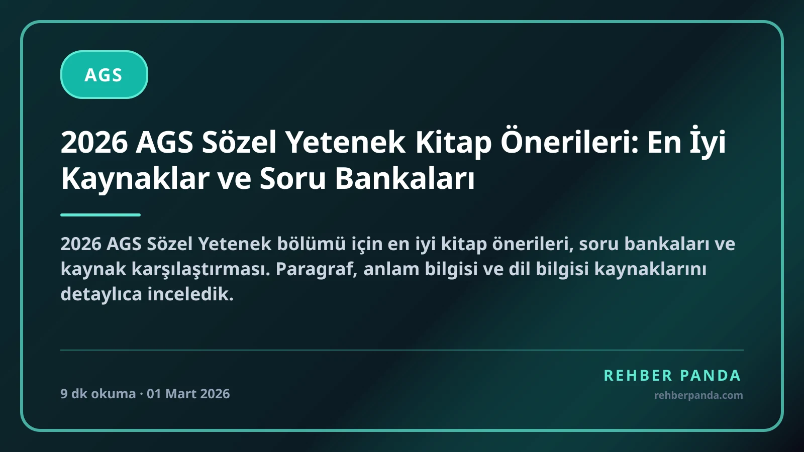 2026 AGS Sözel Yetenek Kitap Önerileri: En İyi Kaynaklar ve Soru Bankaları