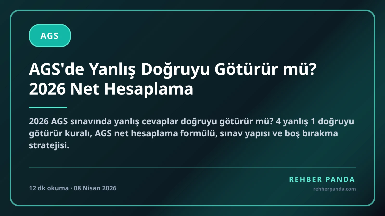 AGS'de Yanlış Doğruyu Götürür mü? 2026 Net Hesaplama