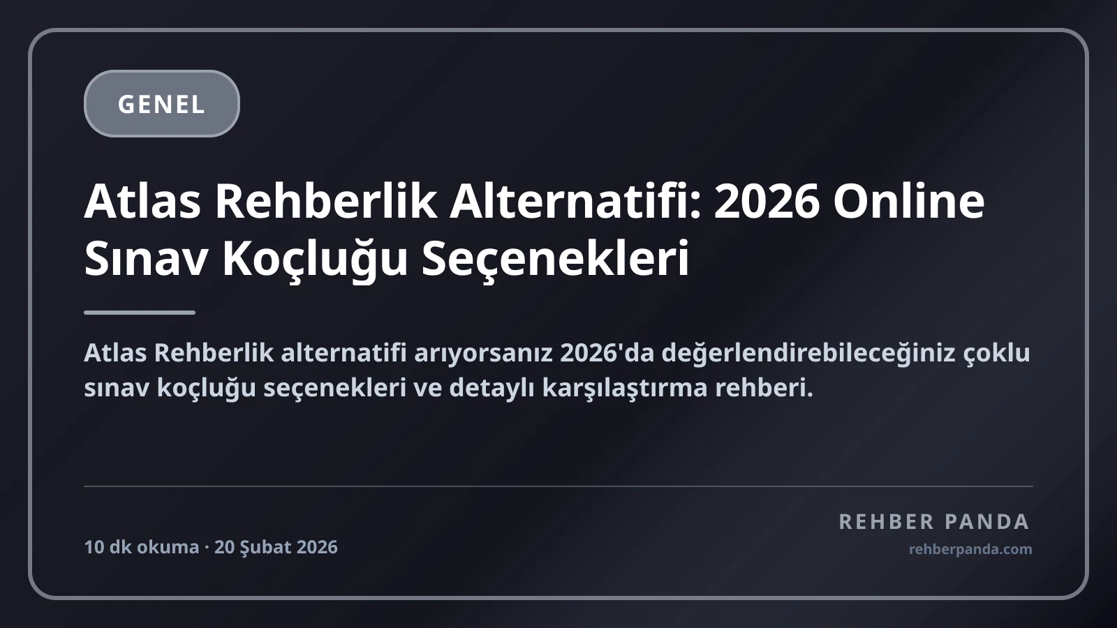 Atlas Rehberlik Alternatifi: 2026 Online Sınav Koçluğu Seçenekleri