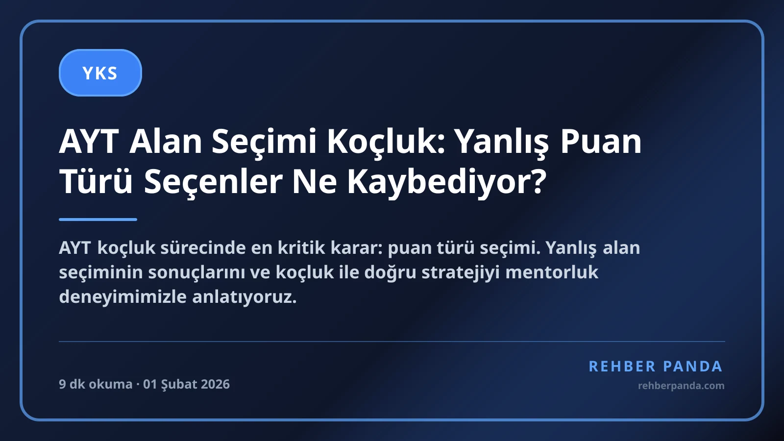 AYT Alan Seçimi Koçluk: Yanlış Puan Türü Seçenler Ne Kaybediyor?