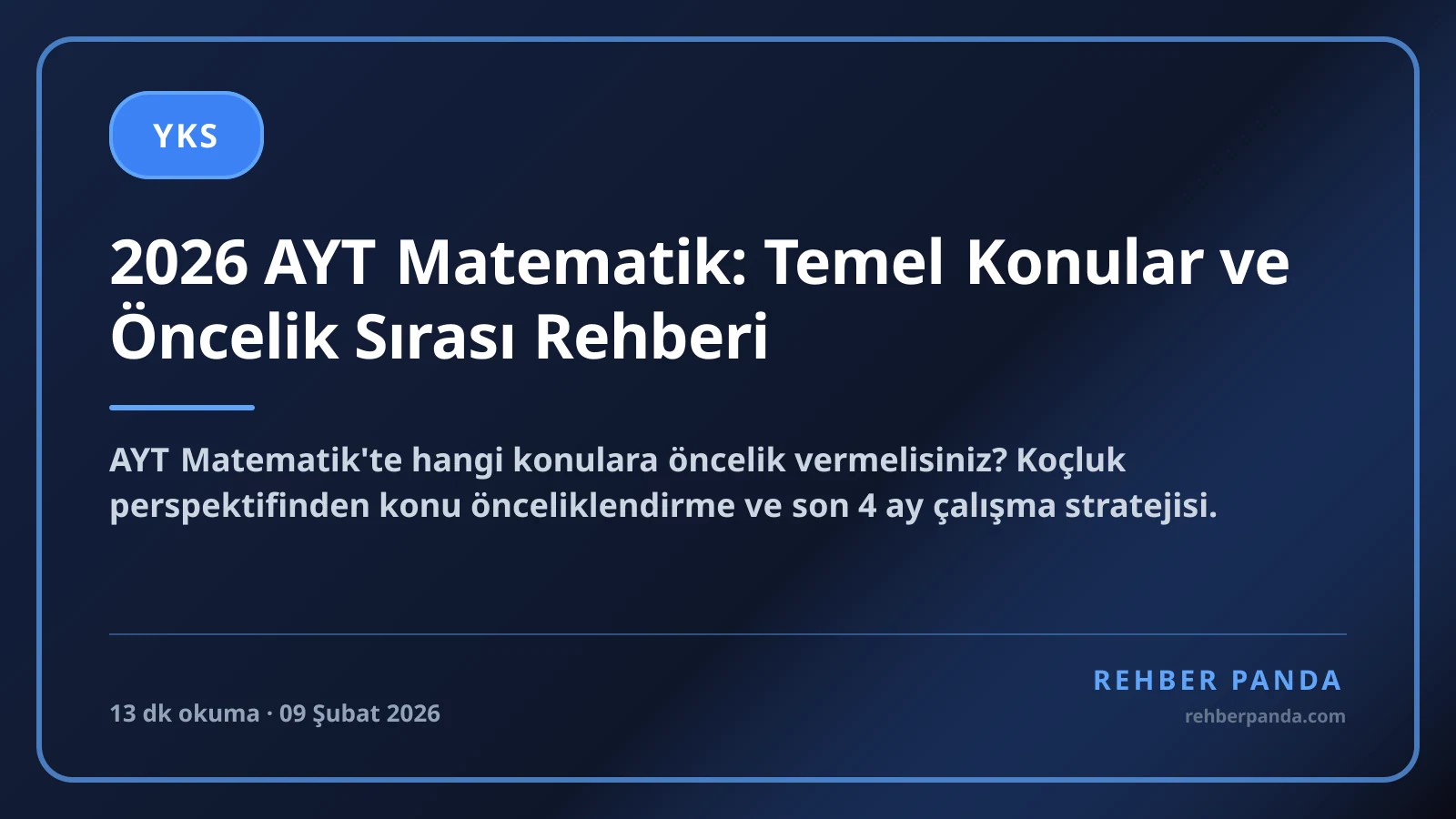 2026 AYT Matematik: Temel Konular ve Öncelik Sırası Rehberi