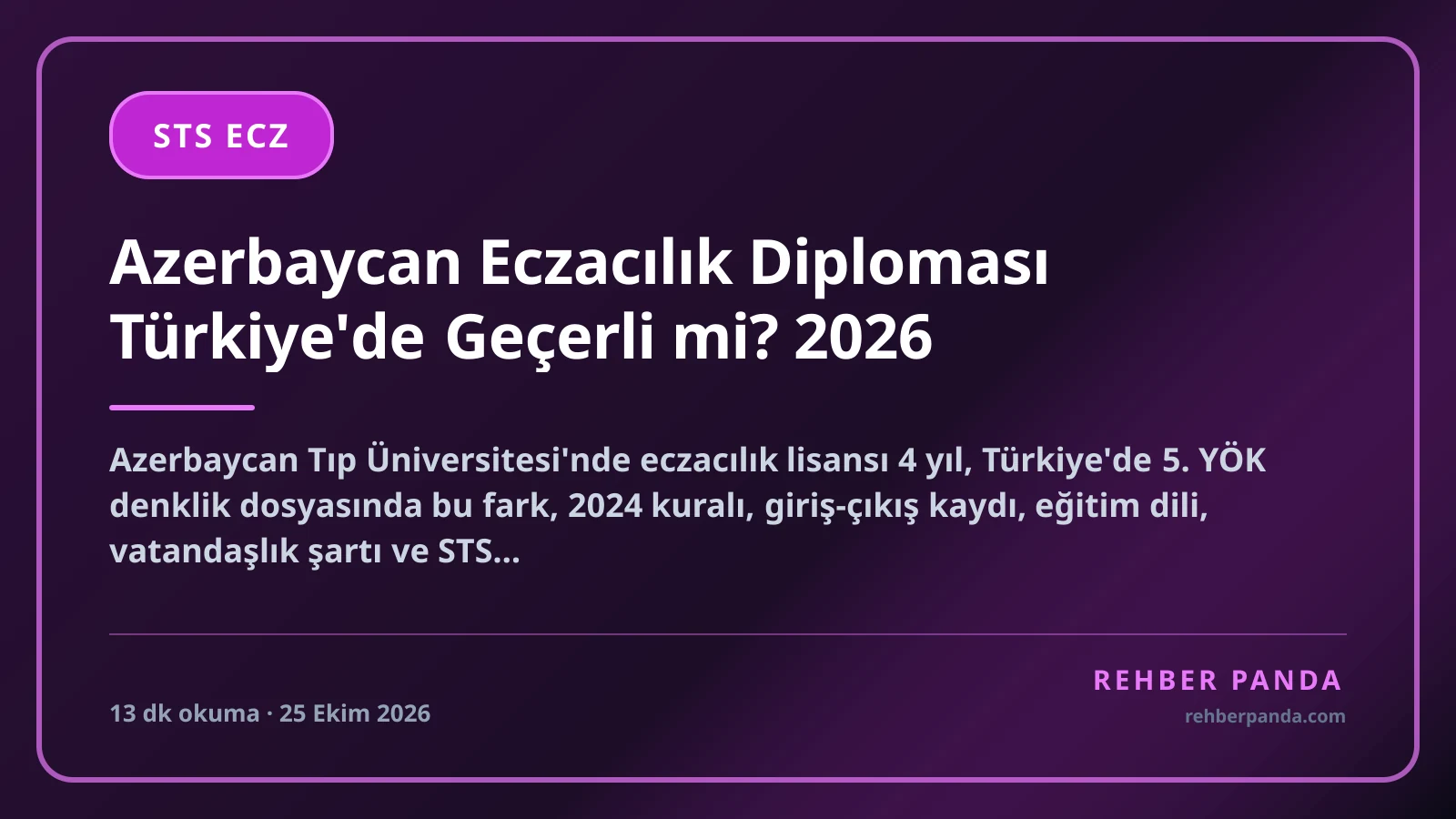 Azerbaycan Eczacılık Diploması Türkiye'de Geçerli mi? 2026
