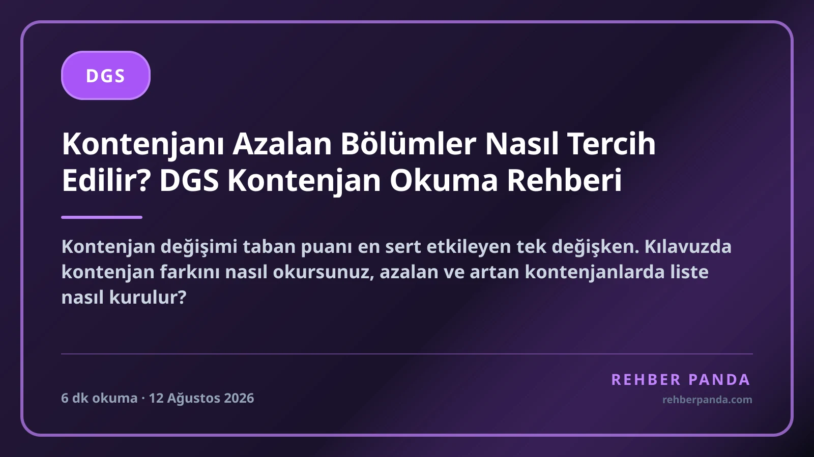 Kontenjanı Azalan Bölümler Nasıl Tercih Edilir? DGS Kontenjan Okuma Rehberi