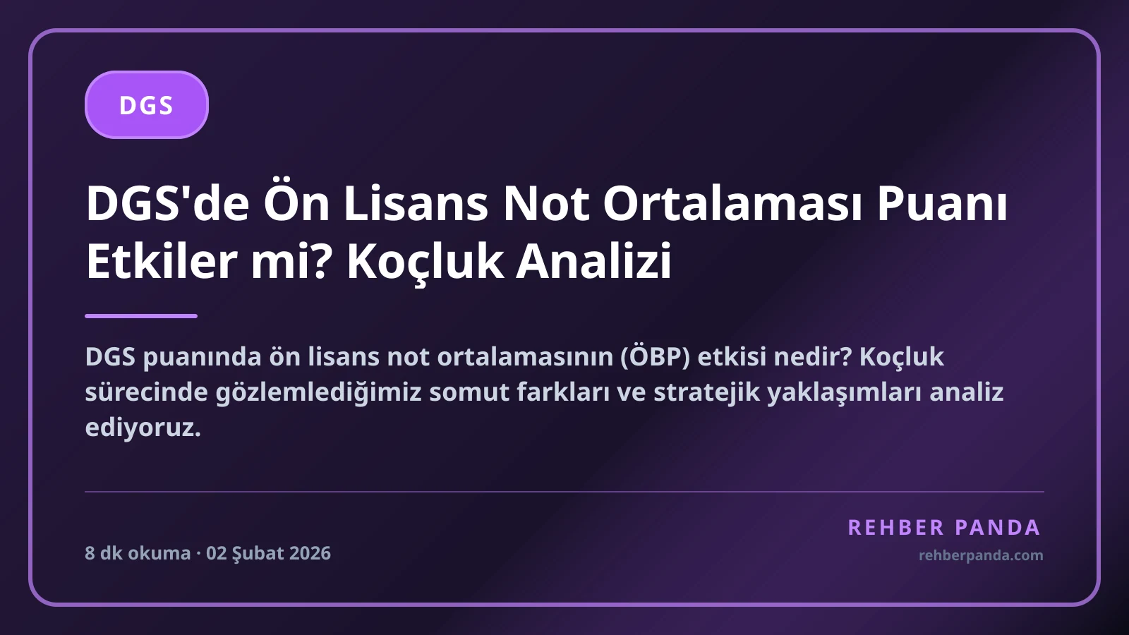 DGS'de Ön Lisans Not Ortalaması Puanı Etkiler mi? Koçluk Analizi
