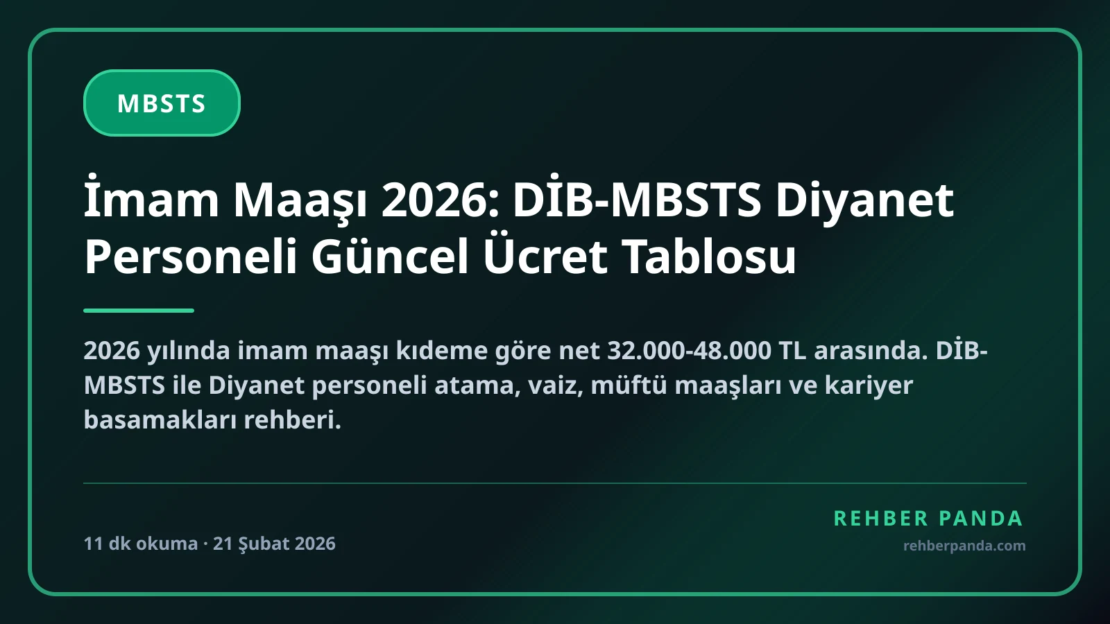 İmam Maaşı 2026: DİB-MBSTS Diyanet Personeli Güncel Ücret Tablosu