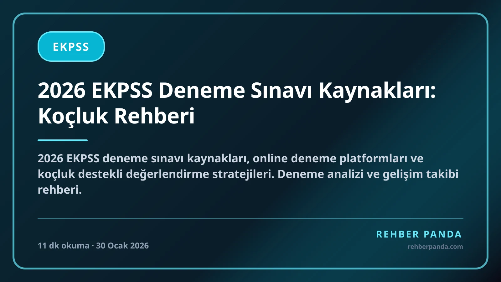 2026 EKPSS Deneme Sınavı Kaynakları: Koçluk Rehberi