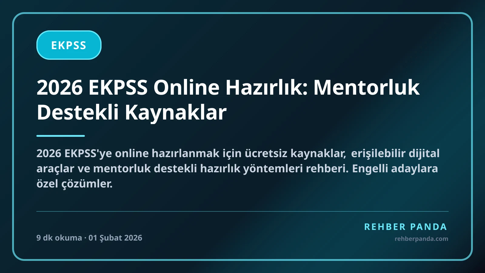 2026 EKPSS Online Hazırlık: Mentorluk Destekli Kaynaklar
