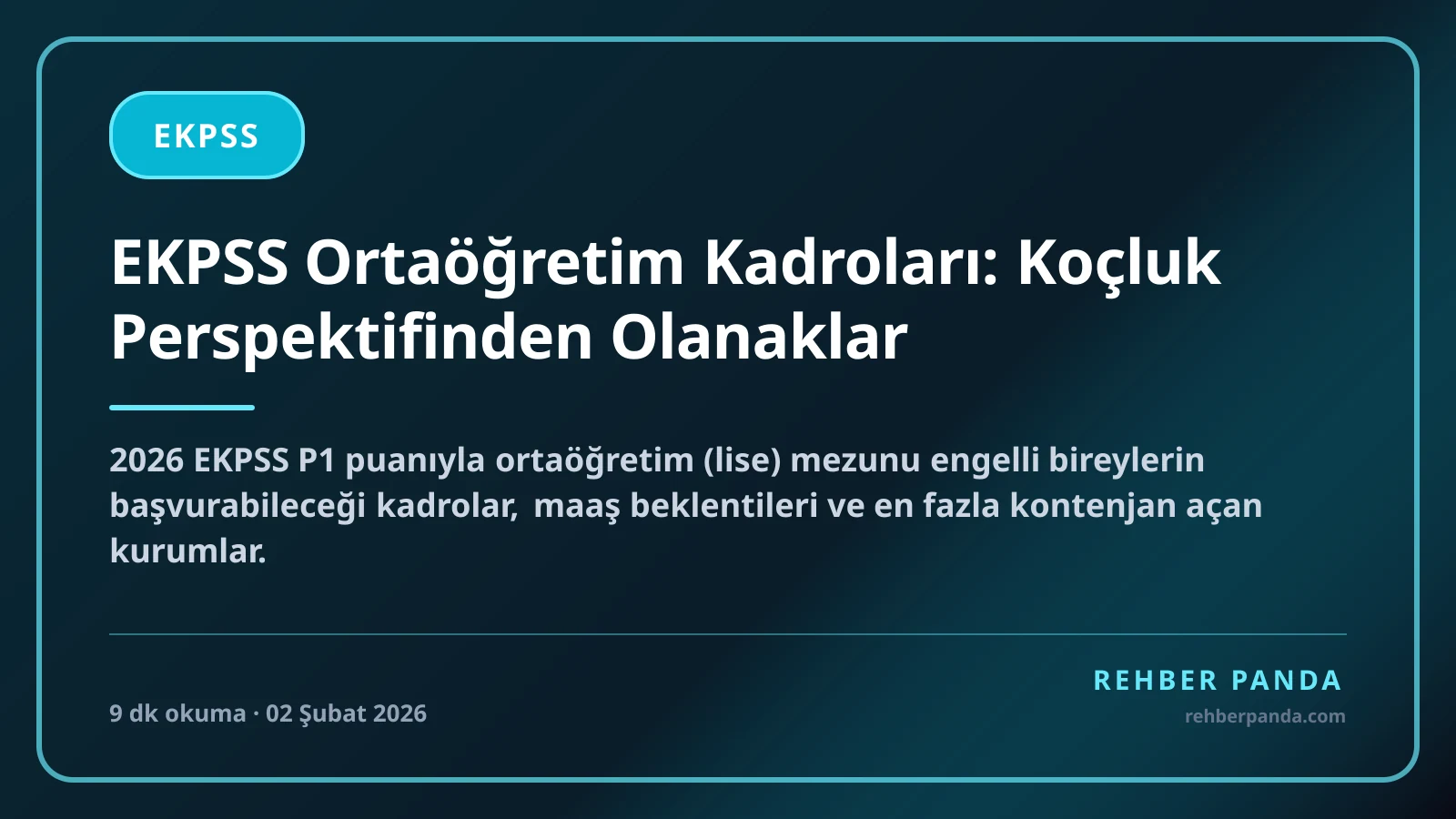 EKPSS Ortaöğretim Kadroları: Koçluk Perspektifinden Olanaklar