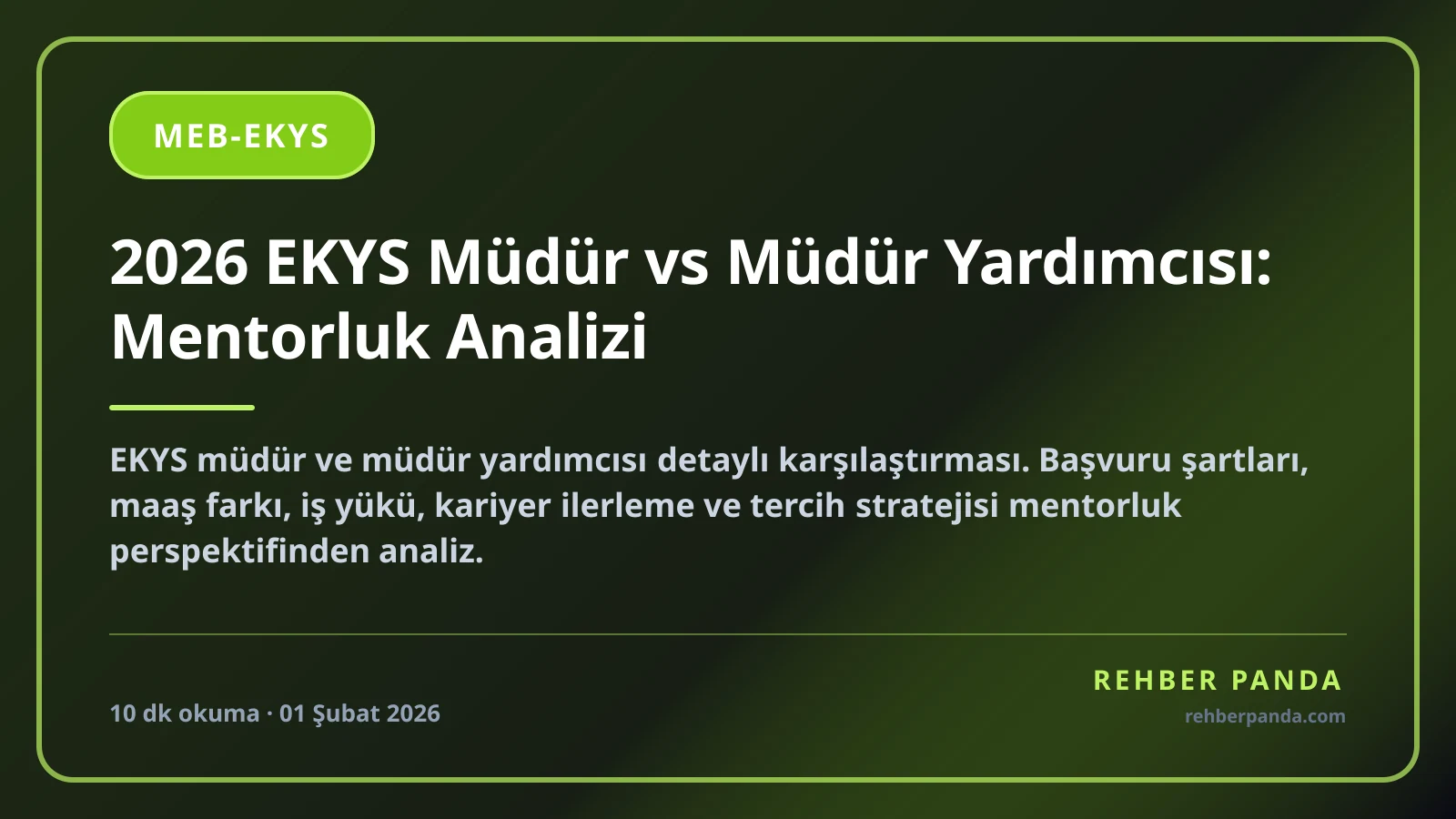 2026 EKYS Müdür vs Müdür Yardımcısı: Mentorluk Analizi