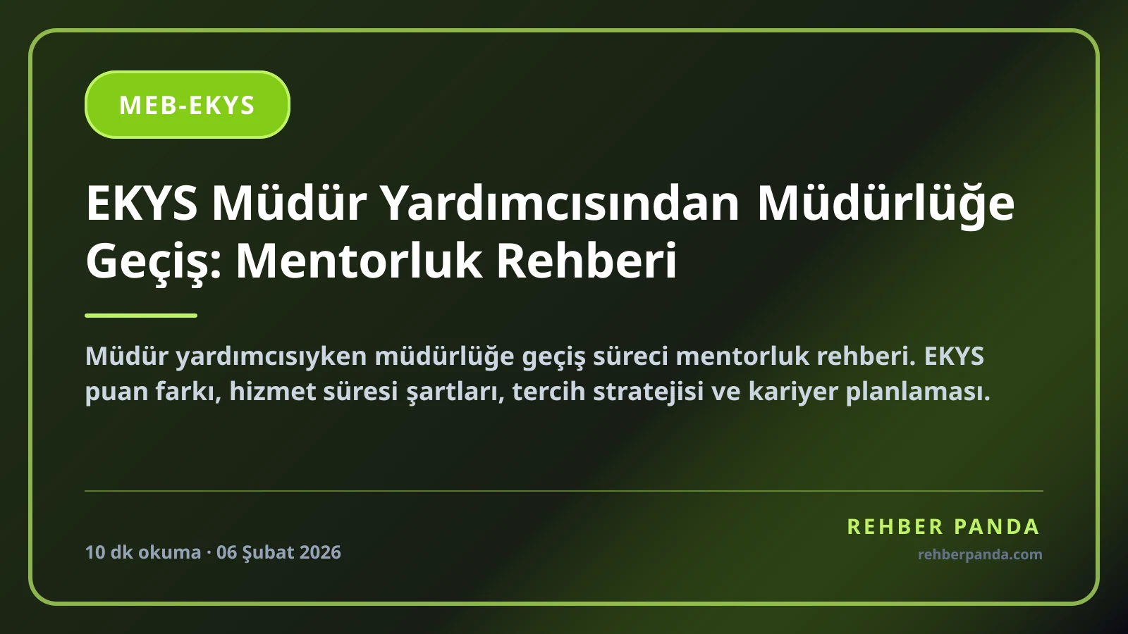 EKYS Müdür Yardımcısından Müdürlüğe Geçiş: Mentorluk Rehberi