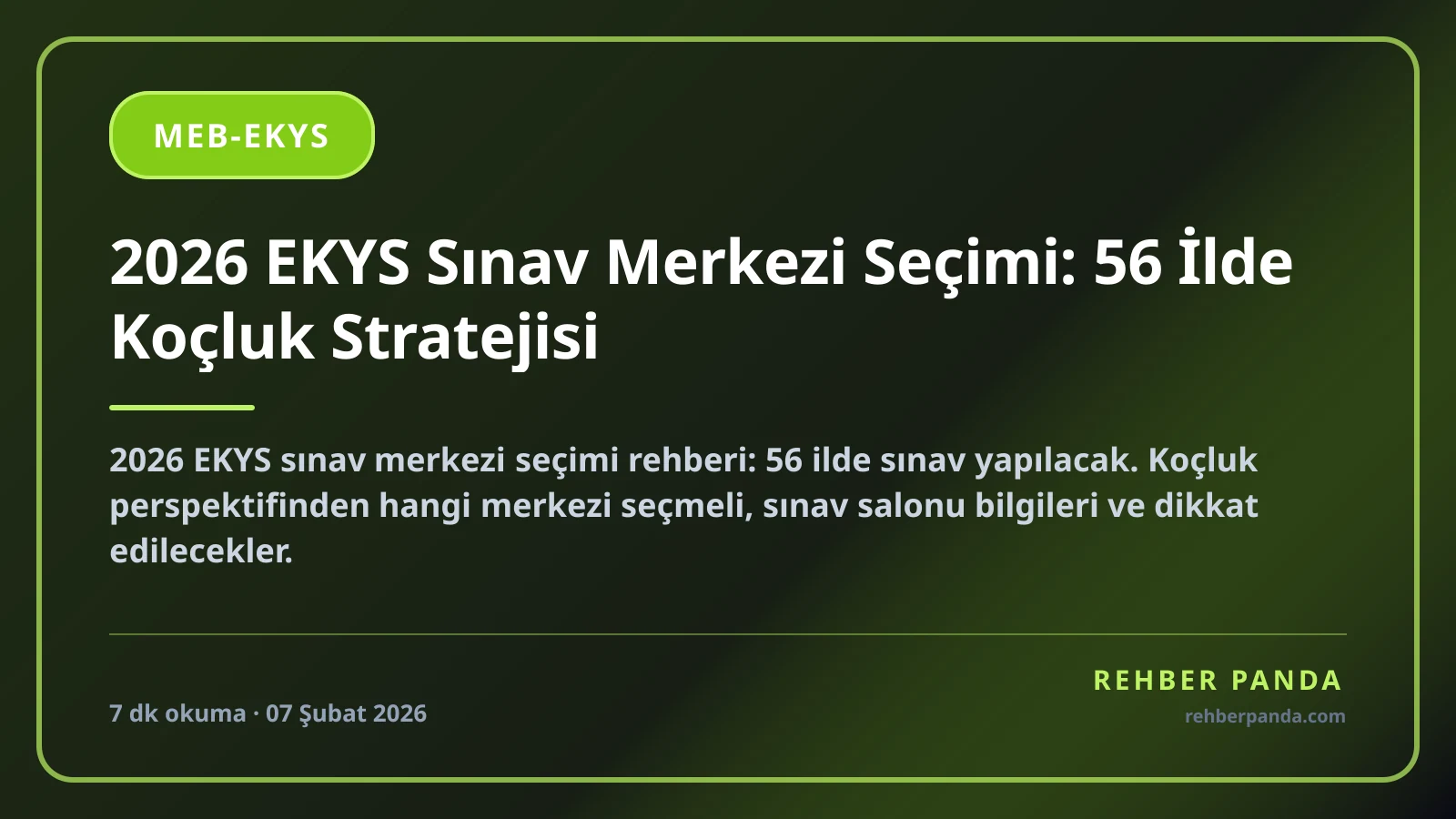 2026 EKYS Sınav Merkezi Seçimi: 56 İlde Koçluk Stratejisi