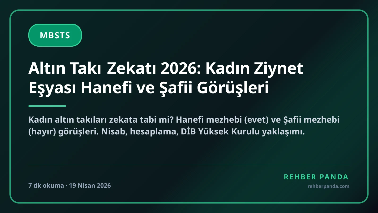 Altın Takı Zekatı 2026: Kadın Ziynet Eşyası Hanefi ve Şafii Görüşleri