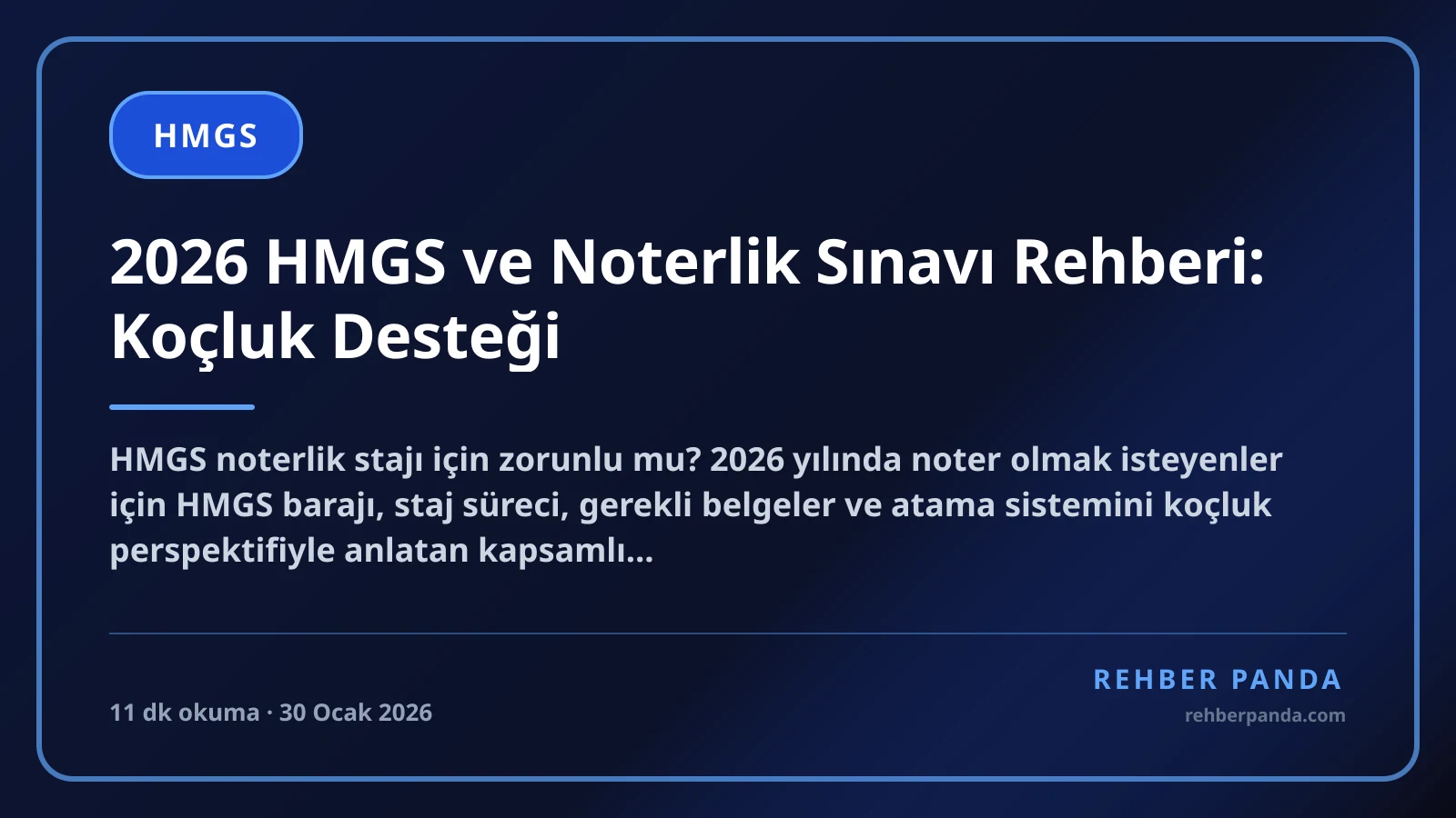 2026 HMGS ve Noterlik Sınavı Rehberi: Koçluk Desteği