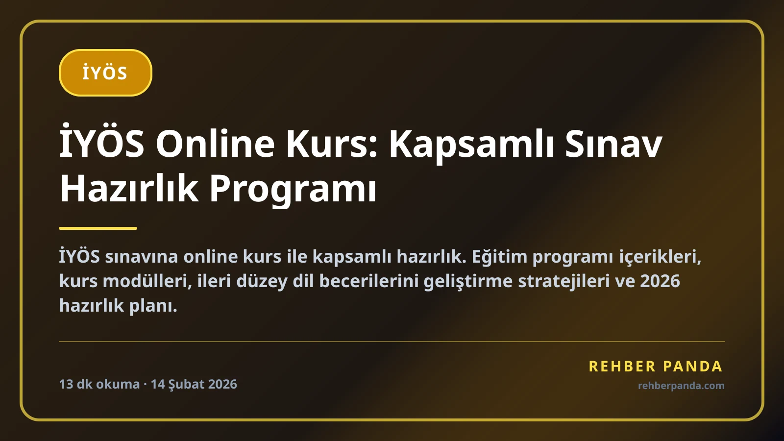 İYÖS Online Kurs Sınav Hazırlık Programı 2026 — Hukuk Dışı Mezunlar İçin