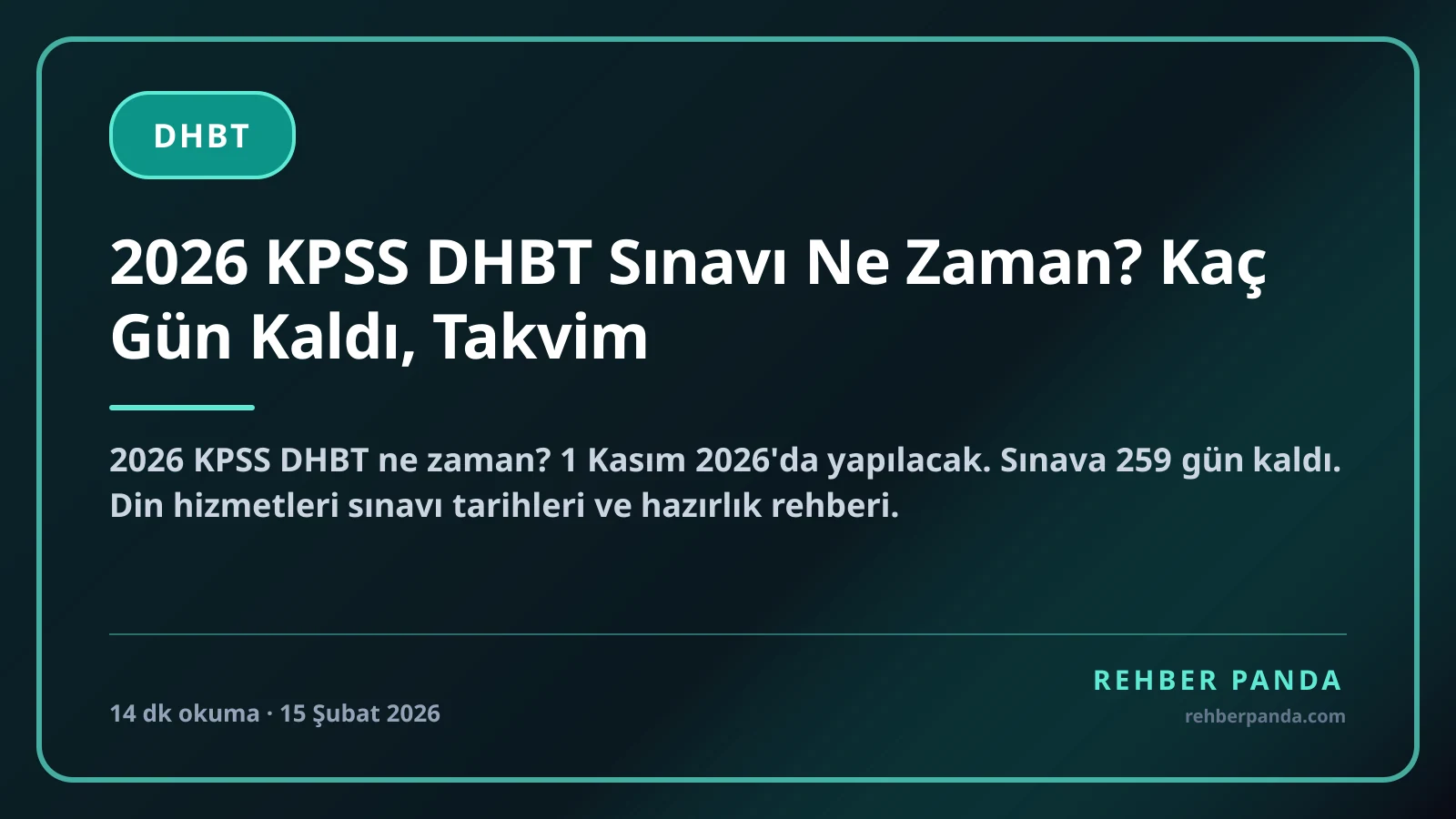 2026 KPSS DHBT Sınavı Ne Zaman? Kaç Gün Kaldı, Takvim
