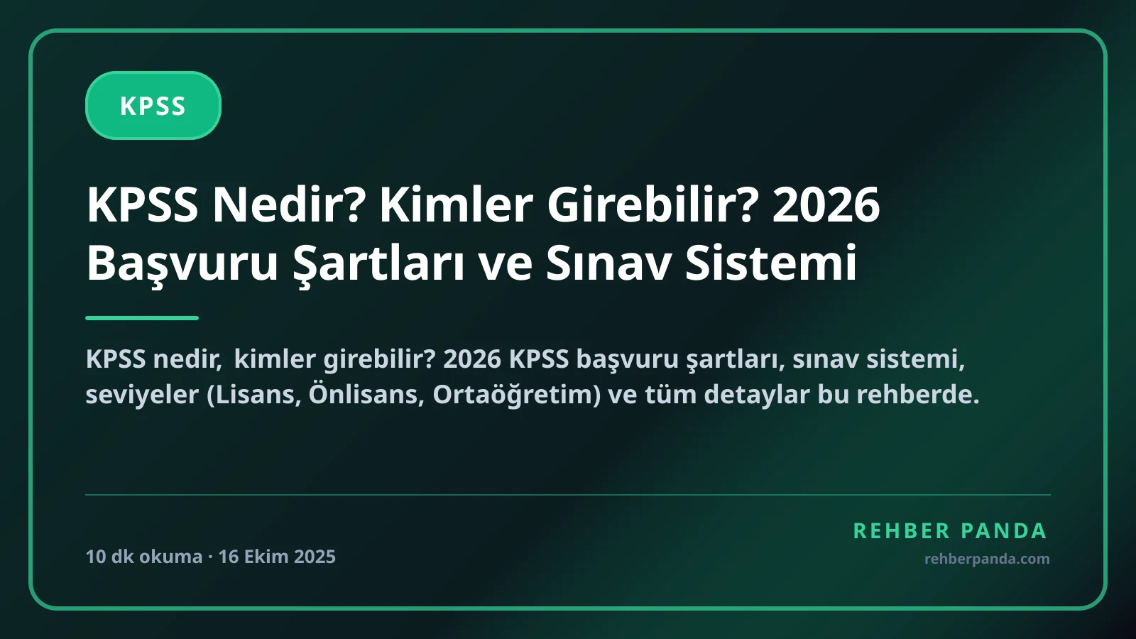 KPSS Nedir? Kimler Girebilir? 2026 Başvuru Şartları ve Sınav Sistemi