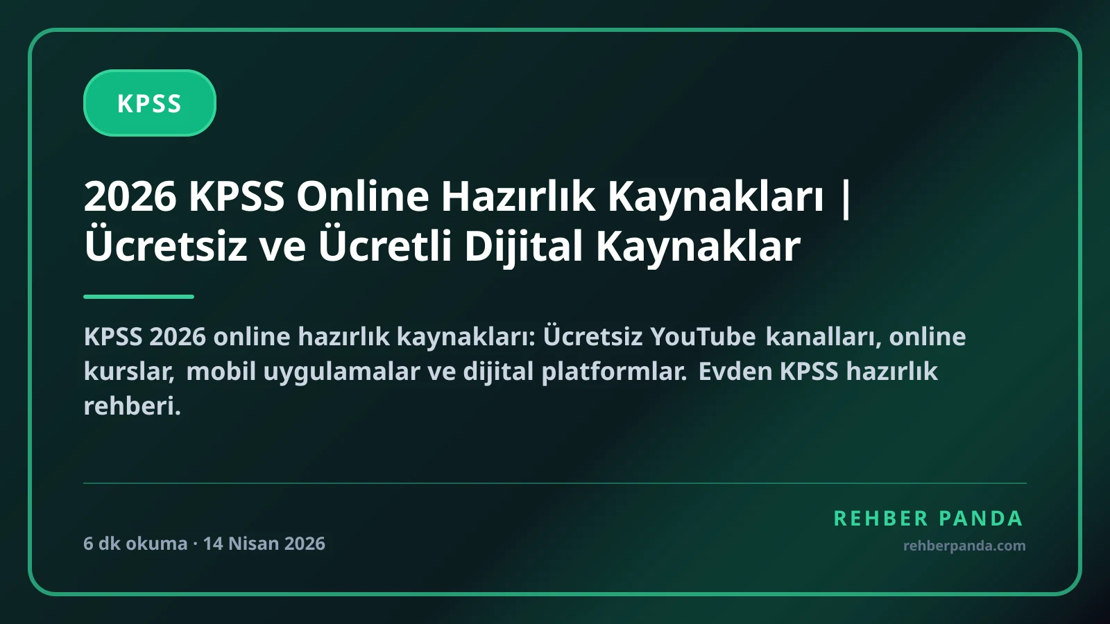 2026 KPSS Online Hazırlık Kaynakları | Ücretsiz ve Ücretli Dijital Kaynaklar