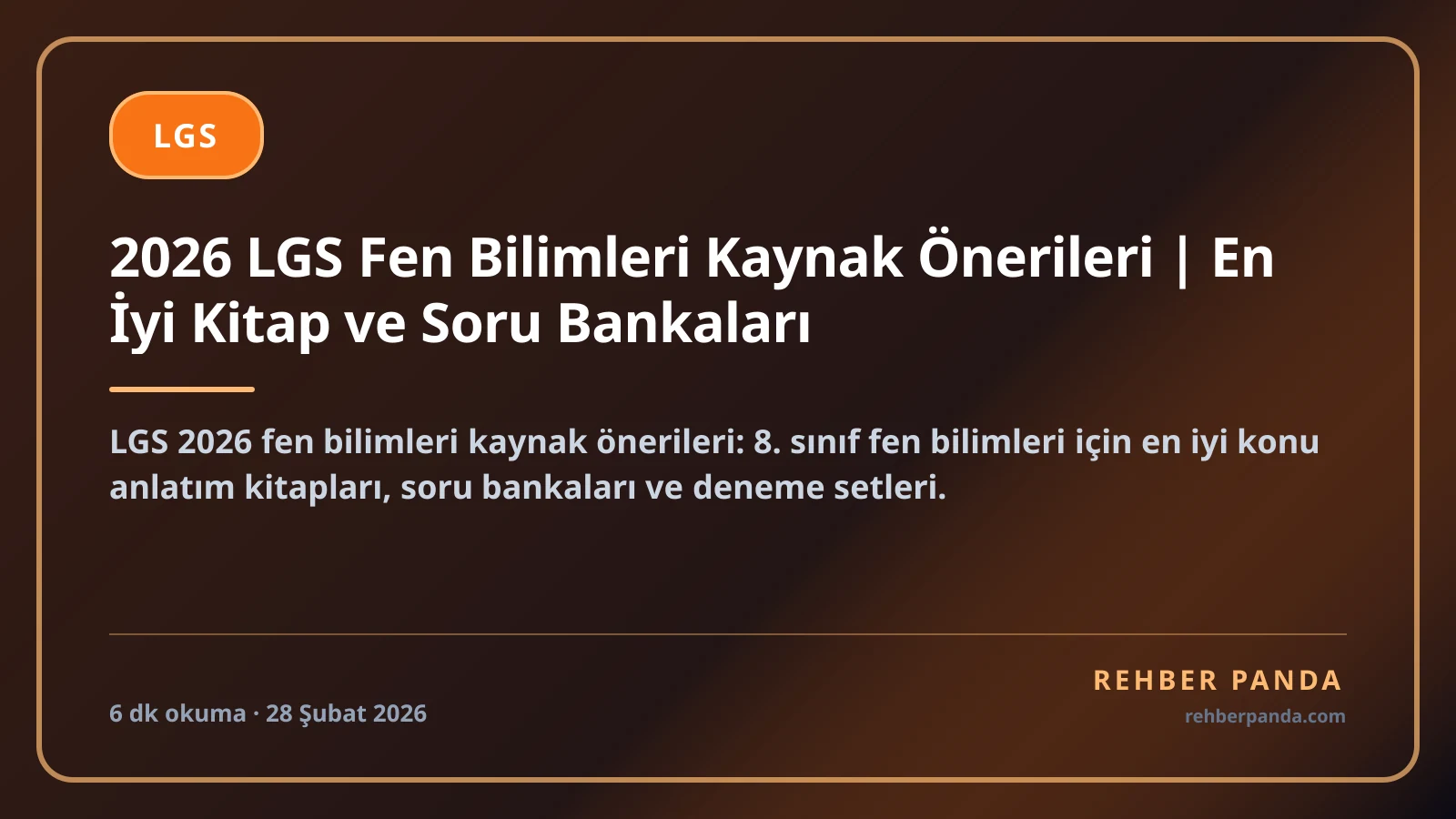 2026 LGS Fen Bilimleri Kaynak Önerileri | En İyi Kitap ve Soru Bankaları