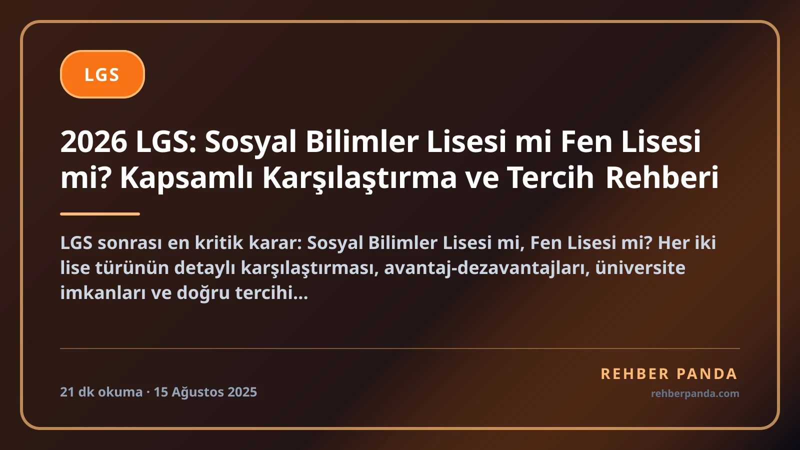 2026 LGS: Sosyal Bilimler Lisesi mi Fen Lisesi mi? Kapsamlı Karşılaştırma ve Tercih Rehberi