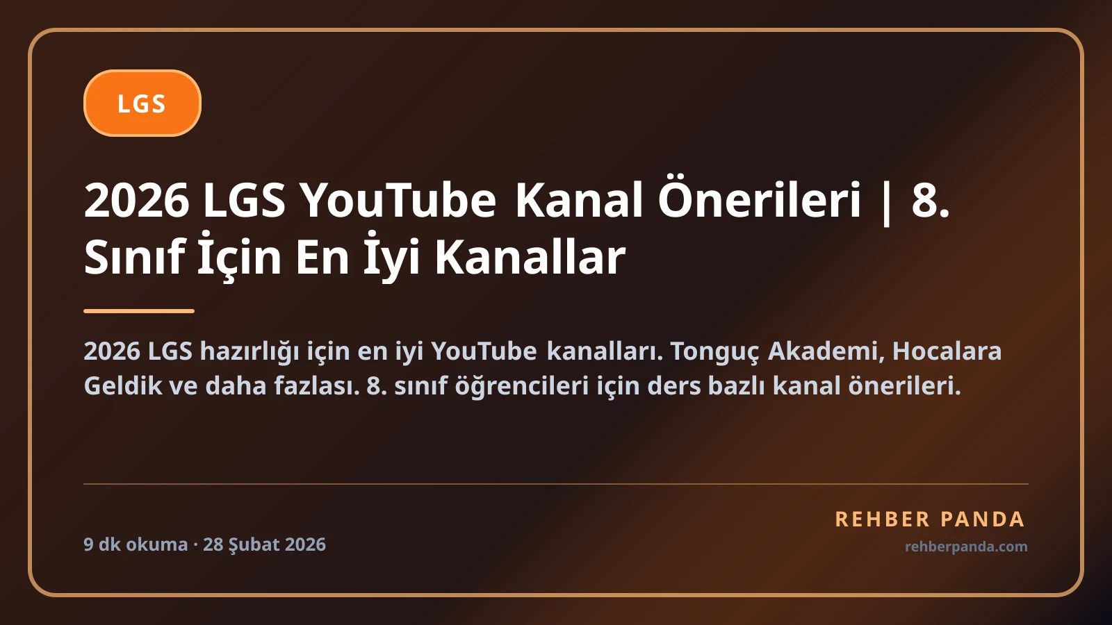 2026 LGS YouTube Kanal Önerileri | 8. Sınıf İçin En İyi Kanallar
