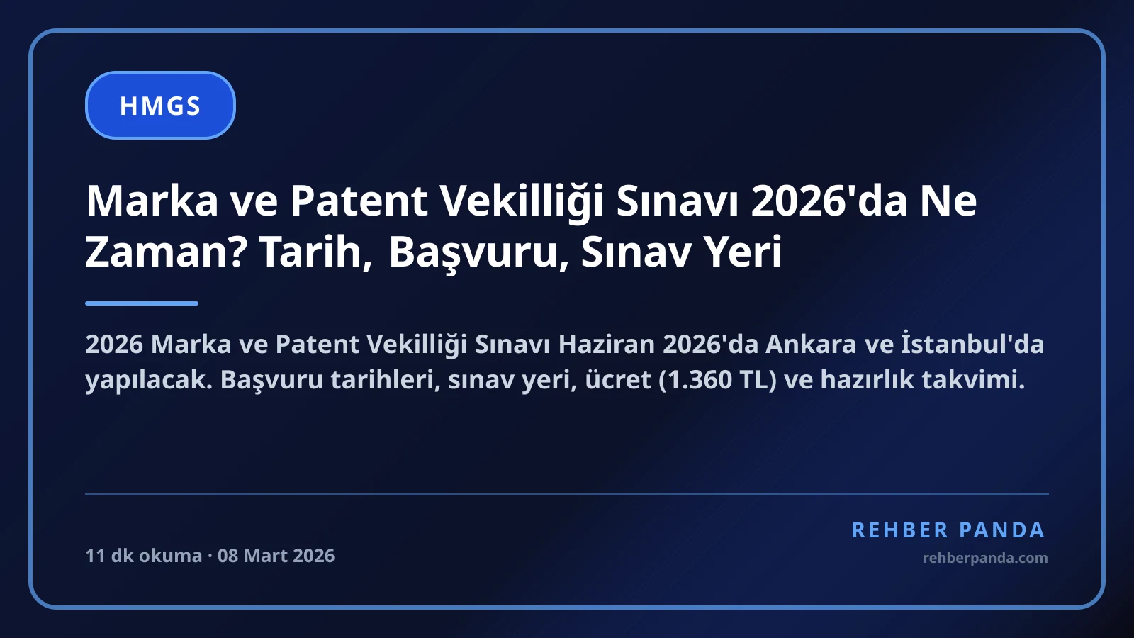 Marka ve Patent Vekilliği Sınavı 2026'da Ne Zaman? Tarih, Başvuru, Sınav Yeri