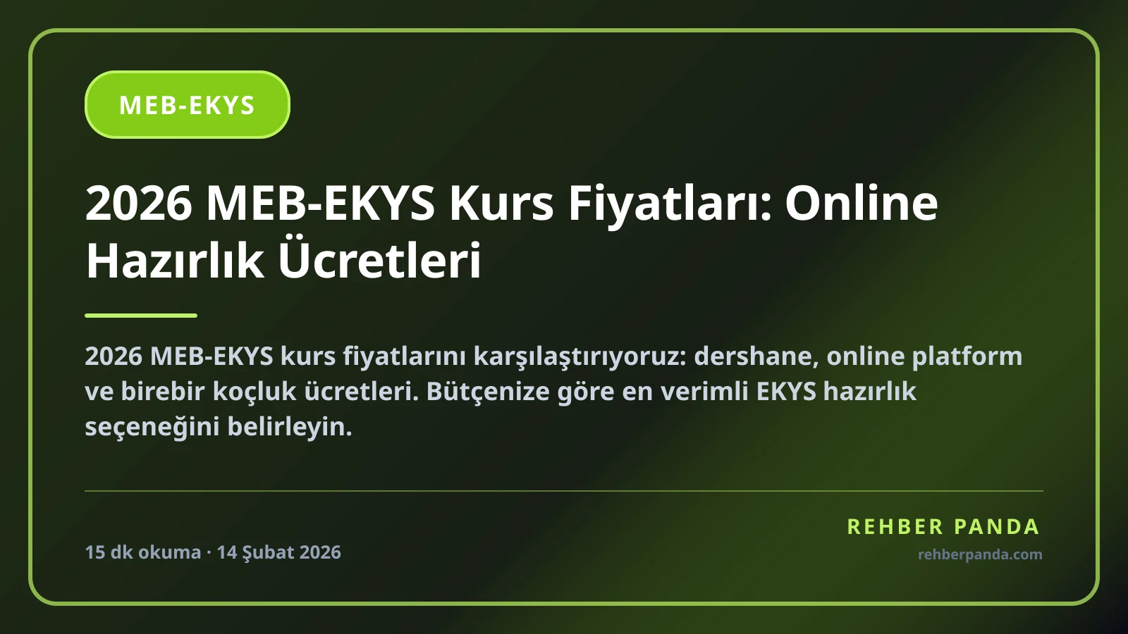 2026 MEB-EKYS Kurs Fiyatları: Online Hazırlık Ücretleri