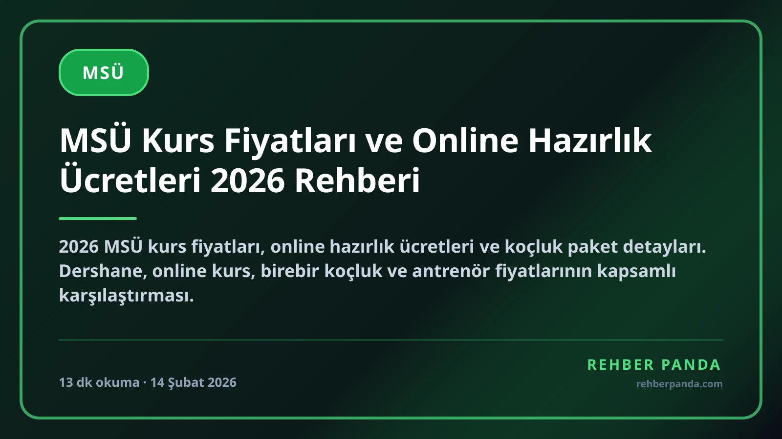 MSÜ Kurs Fiyatları ve Online Hazırlık Ücretleri 2026 Rehberi