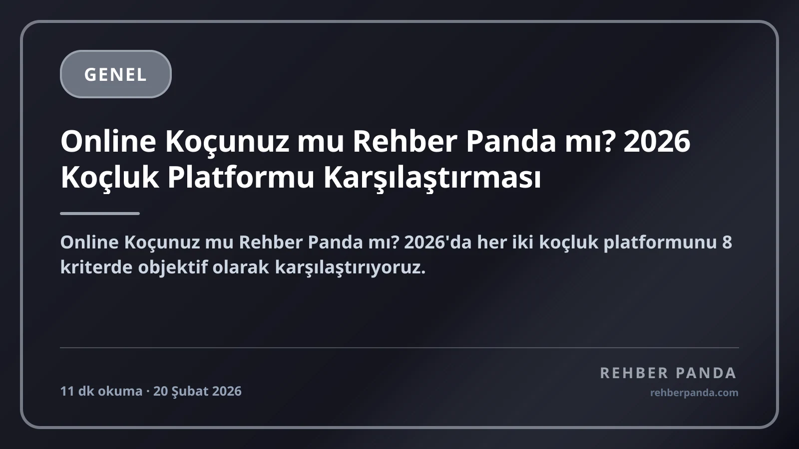 Online Koçunuz mu Rehber Panda mı? 2026 Koçluk Platformu Karşılaştırması