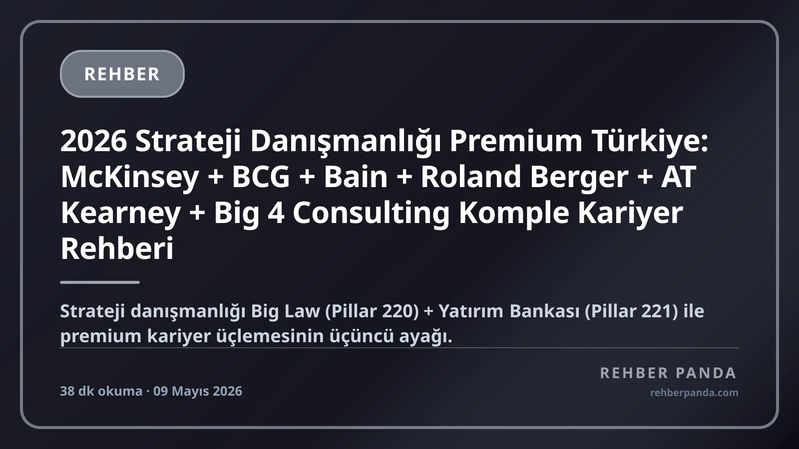 2026 Strateji Danışmanlığı Premium Türkiye: McKinsey + BCG + Bain + Roland Berger + AT Kearney + Big 4 Consulting Komple Kariyer Rehberi