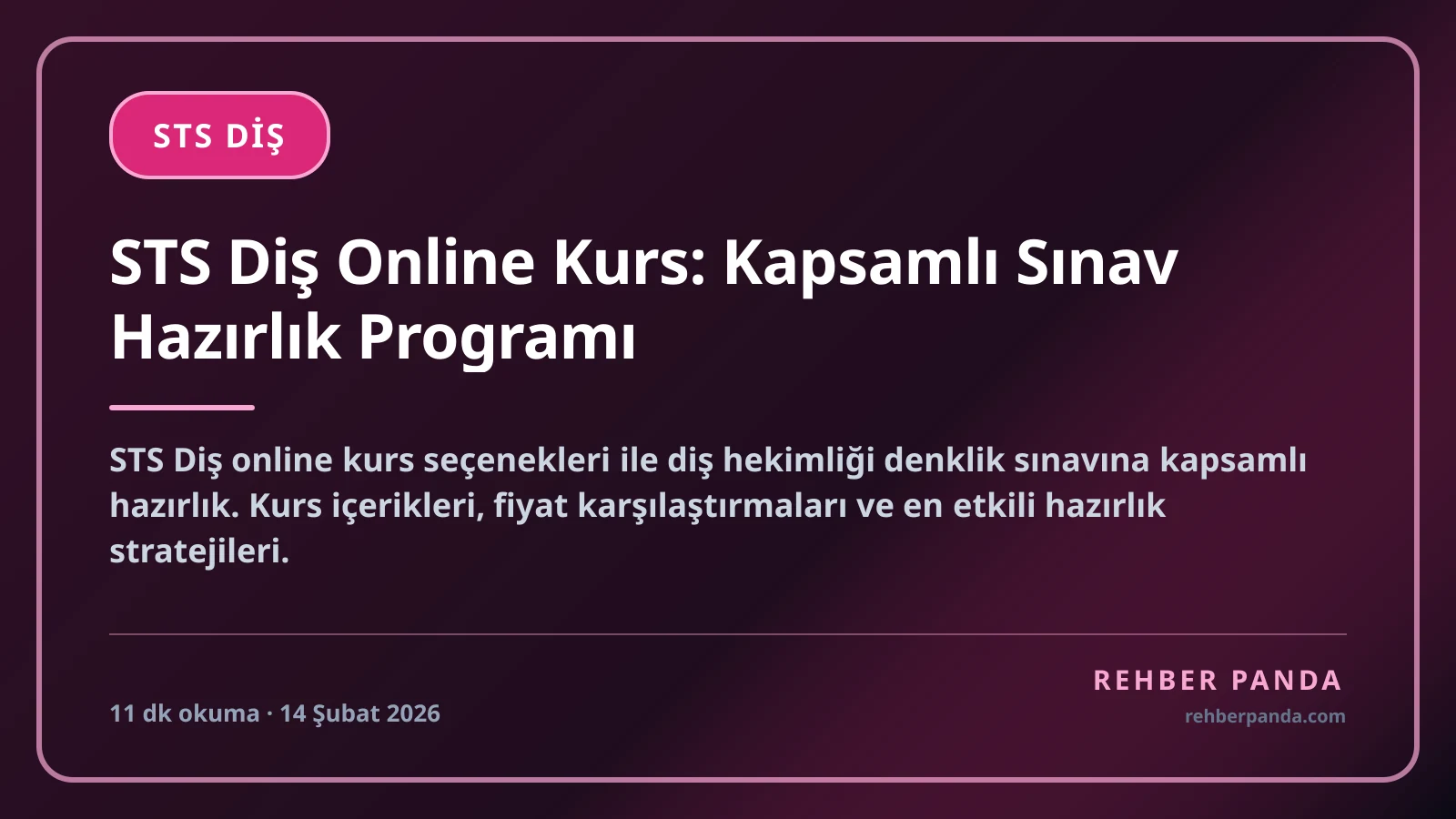 STS Diş Online Kurs: Kapsamlı Sınav Hazırlık Programı