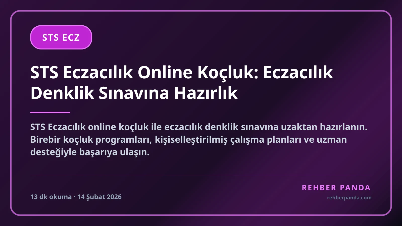 STS Eczacılık Online Koçluk: Eczacılık Denklik Sınavına Hazırlık