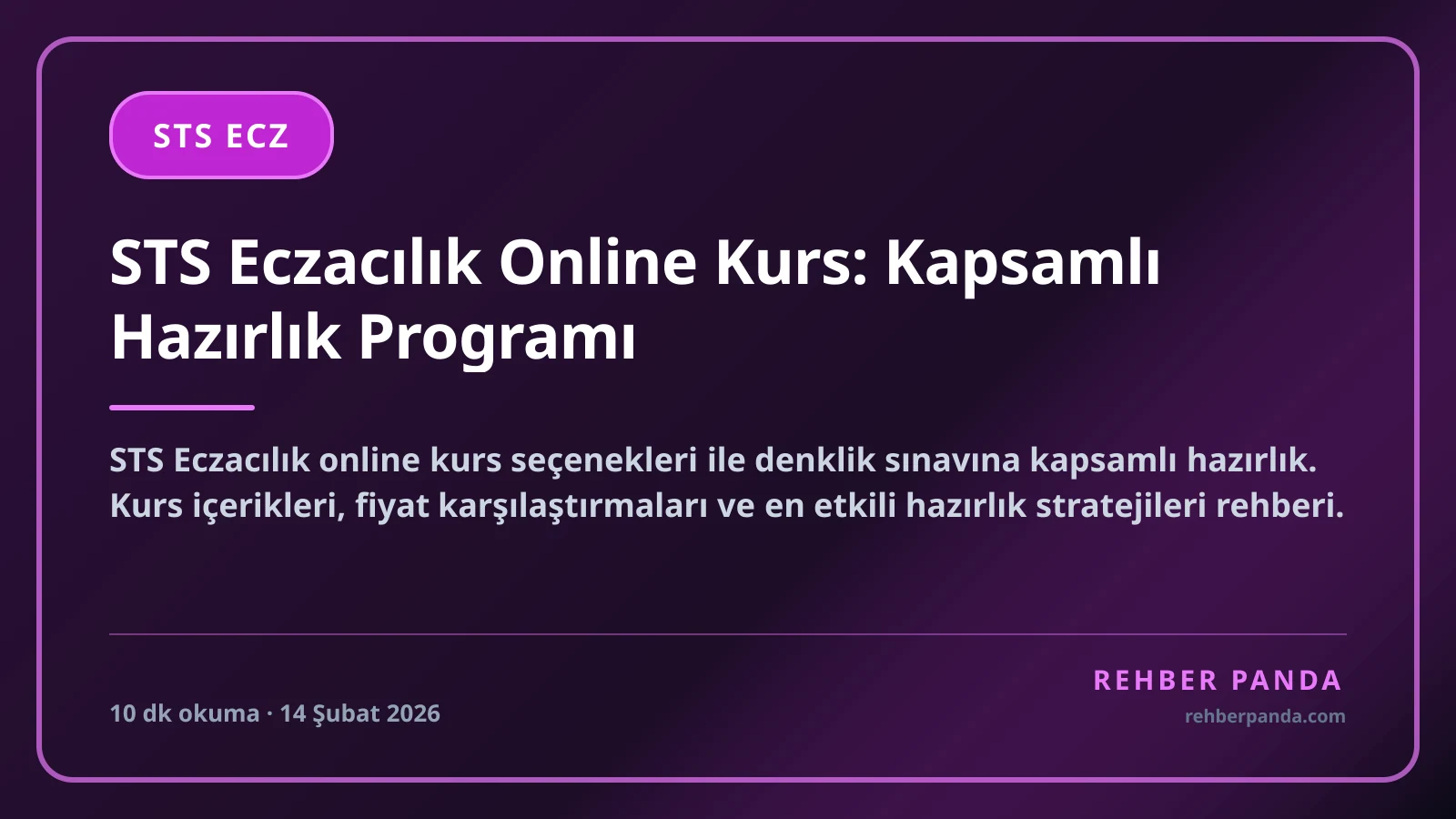 STS Eczacılık Online Kurs: Kapsamlı Hazırlık Programı