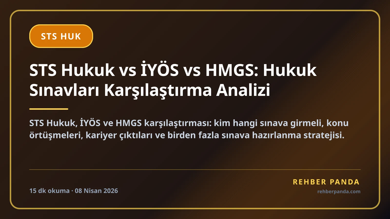 STS Hukuk vs İYÖS vs HMGS: Hukuk Sınavları Karşılaştırma Analizi