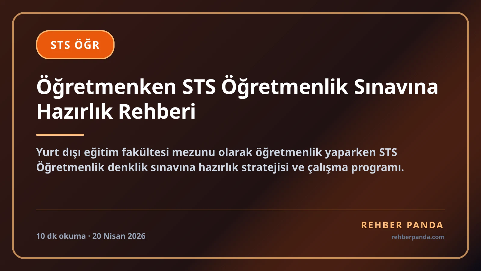 Öğretmenken STS Öğretmenlik Sınavına Hazırlık Rehberi