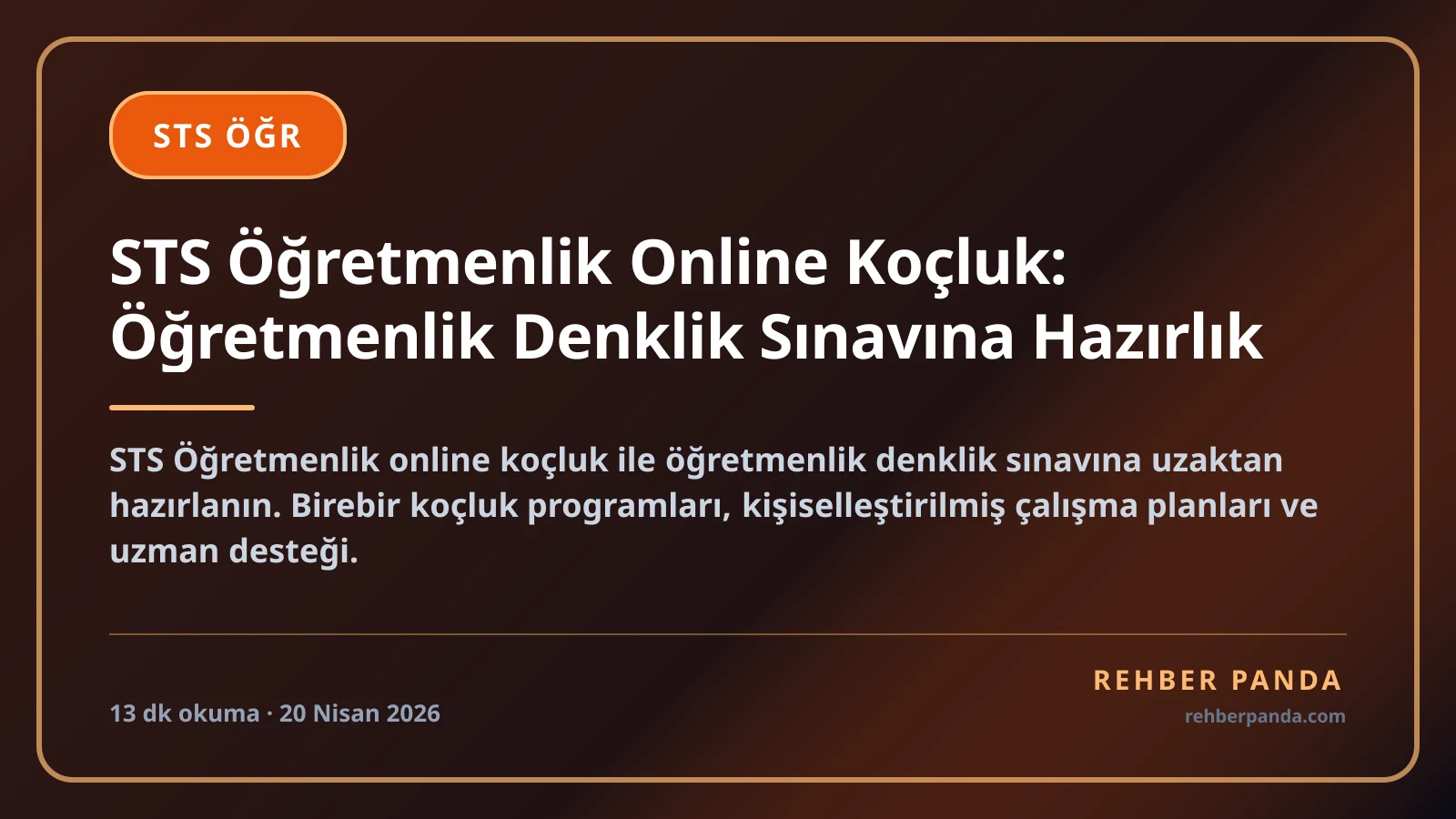 STS Öğretmenlik Online Koçluk: Öğretmenlik Denklik Sınavına Hazırlık