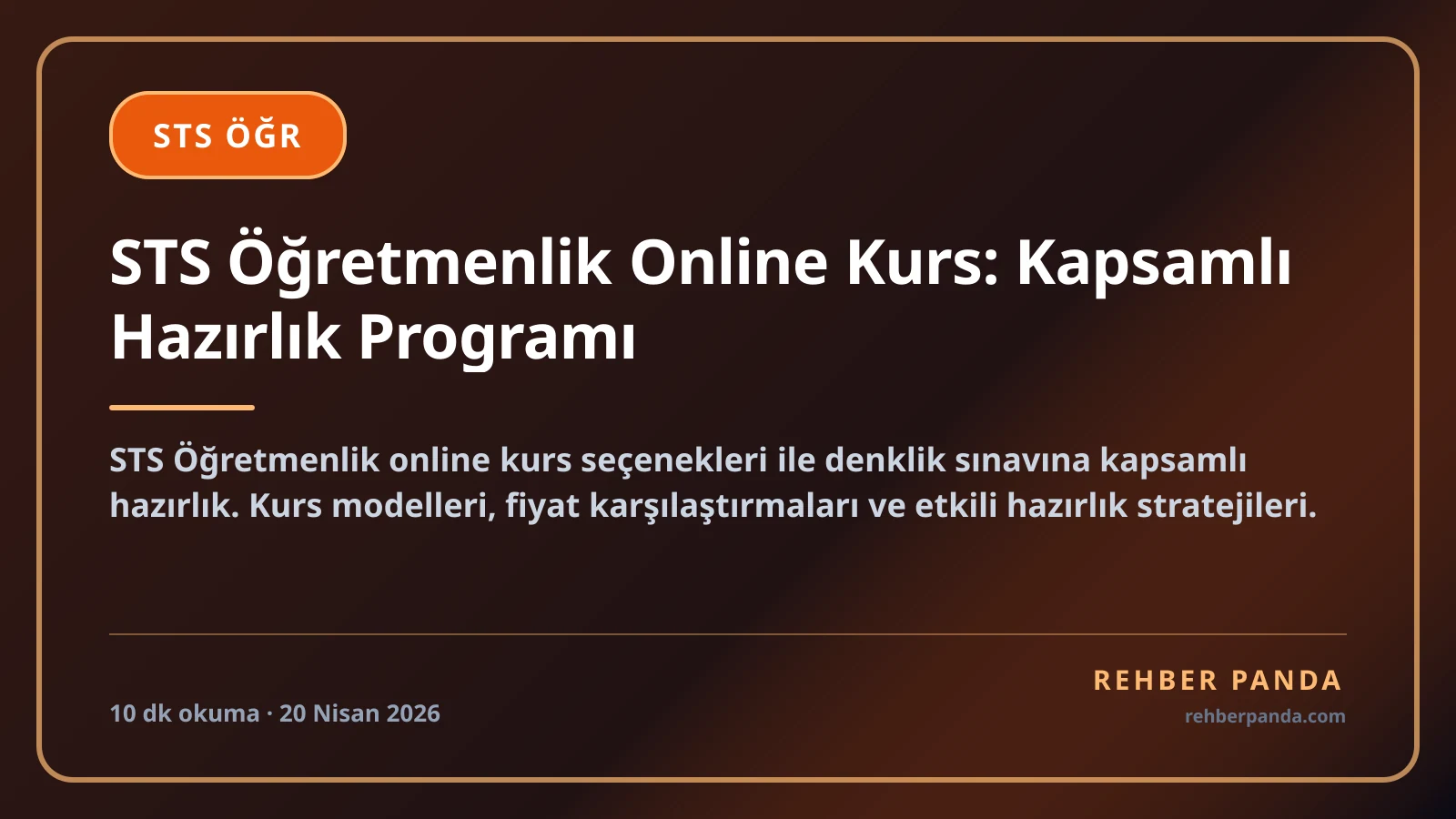 STS Öğretmenlik Online Kurs: Kapsamlı Hazırlık Programı
