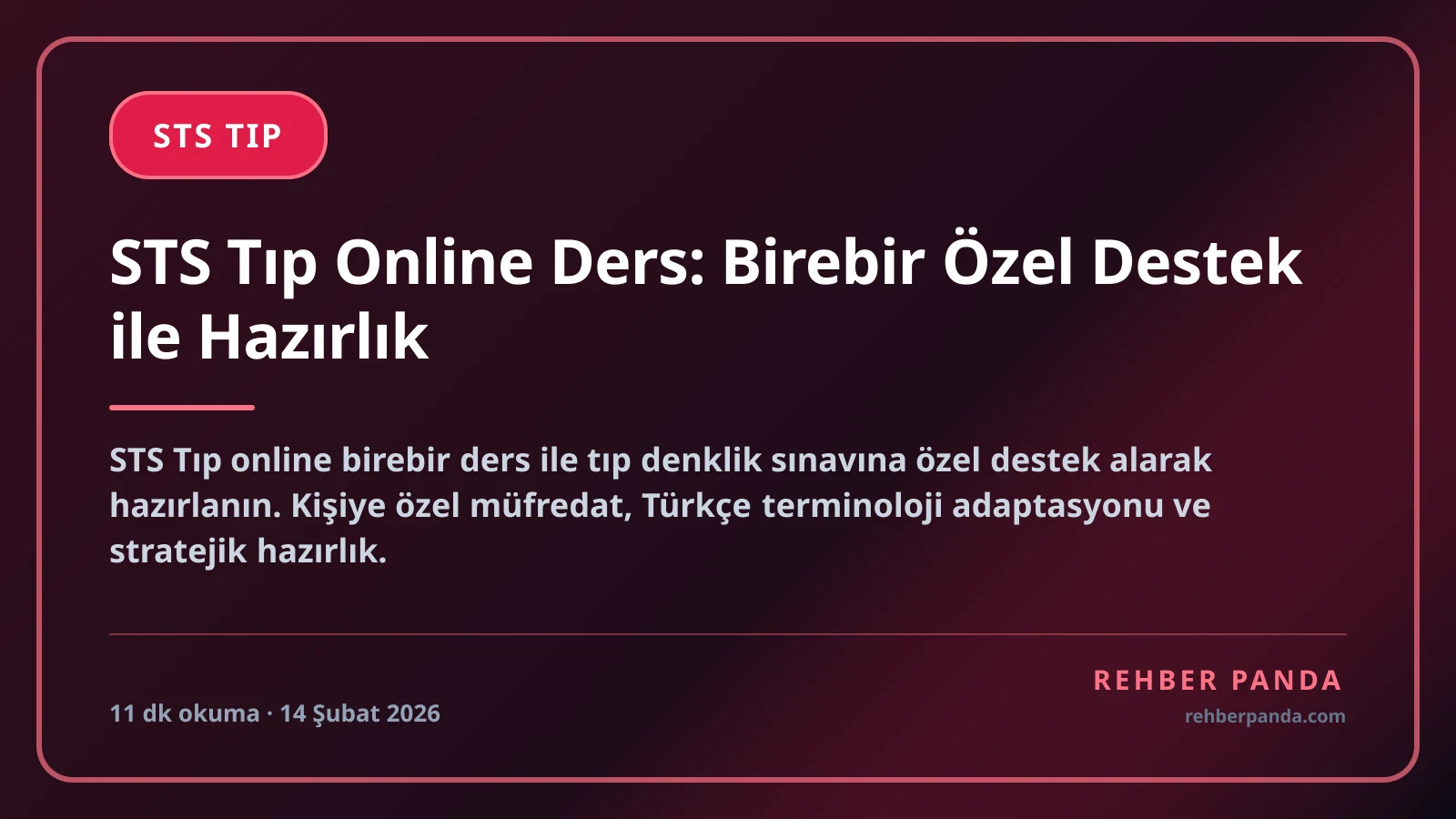 STS Tıp Online Ders: Birebir Özel Destek ile Hazırlık