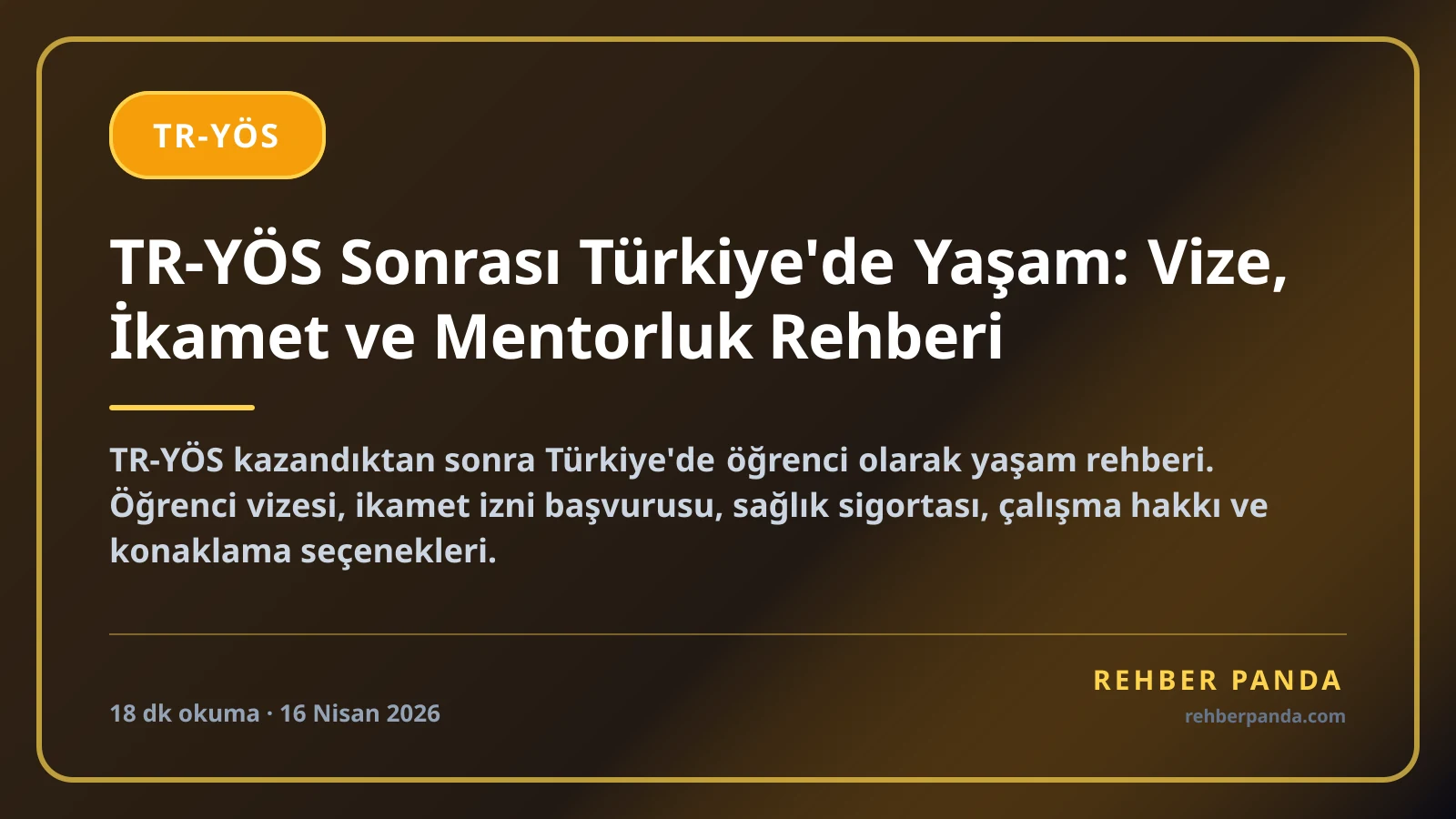TR-YÖS Sonrası Türkiye'de Yaşam: Vize, İkamet ve Mentorluk Rehberi