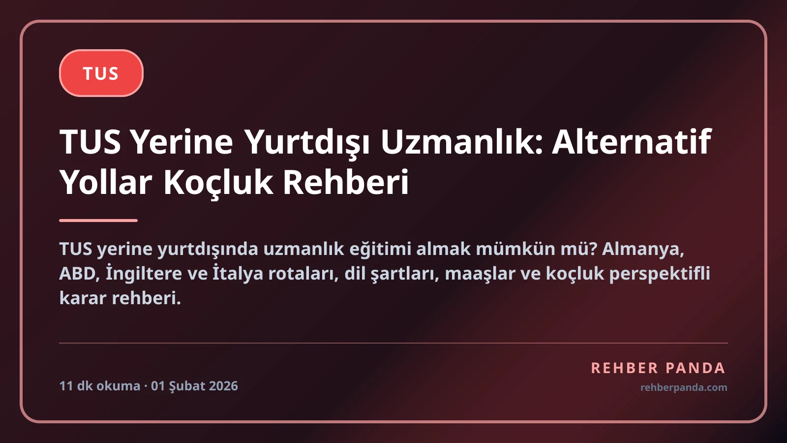 TUS Yerine Yurtdışı Uzmanlık: Alternatif Yollar Koçluk Rehberi