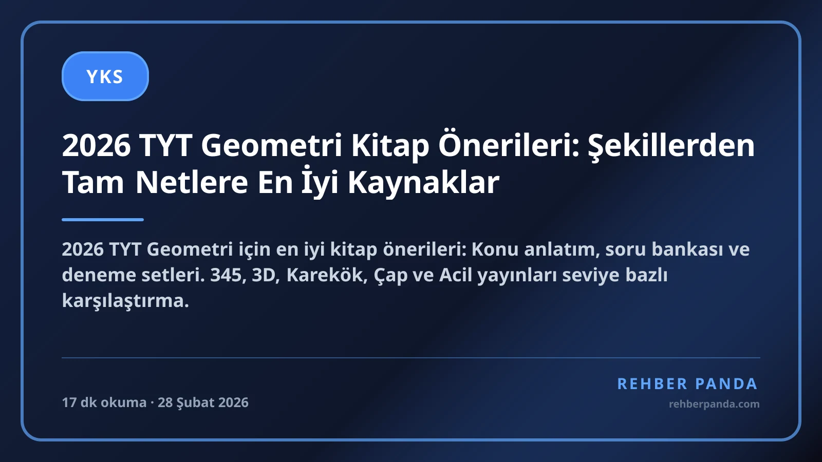2026 TYT Geometri Kitap Önerileri: Şekillerden Tam Netlere En İyi Kaynaklar
