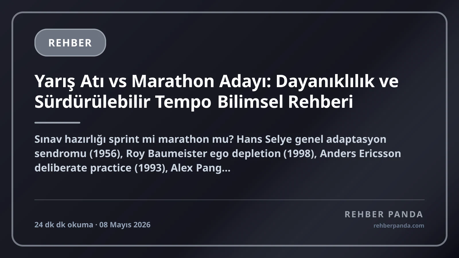 Yarış Atı vs Marathon Adayı: Dayanıklılık ve Sürdürülebilir Tempo Bilimsel Rehberi
