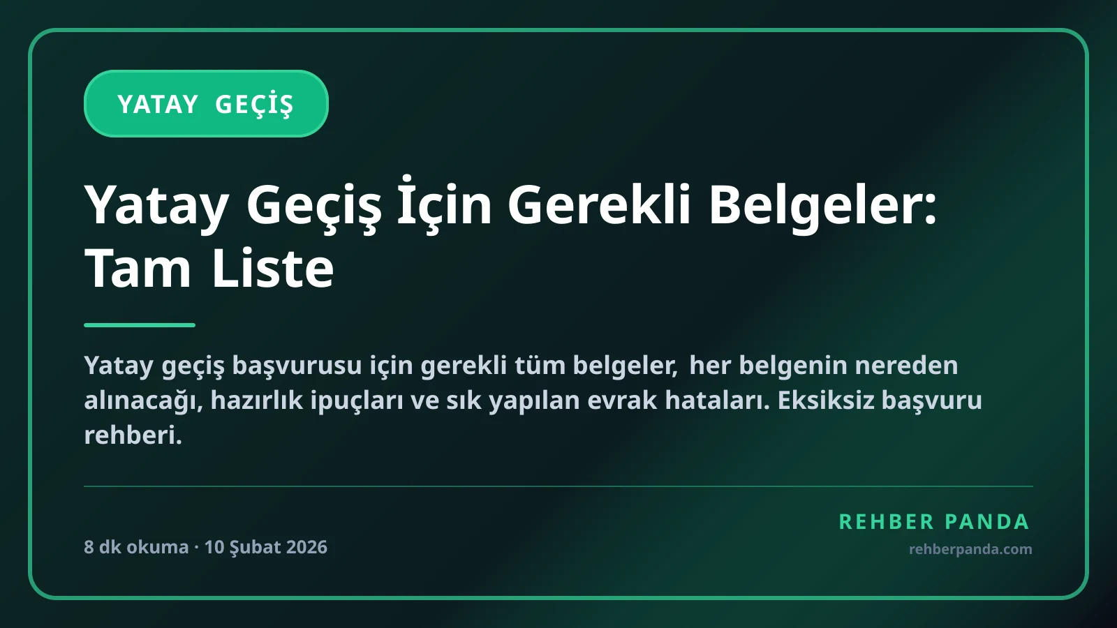 Yatay Geçiş İçin Gerekli Belgeler: Tam Liste