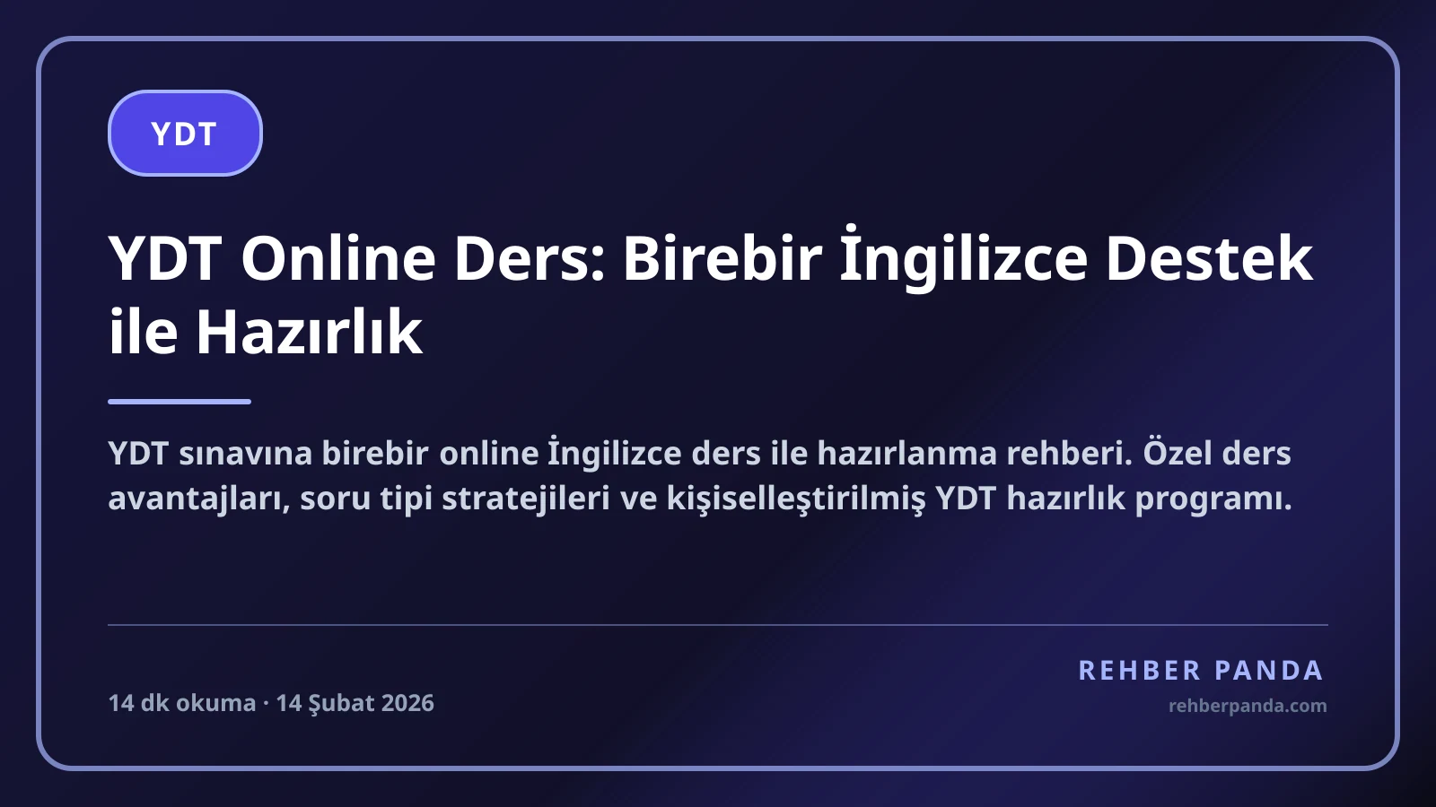 YDT Online Ders: Birebir İngilizce Destek ile Hazırlık