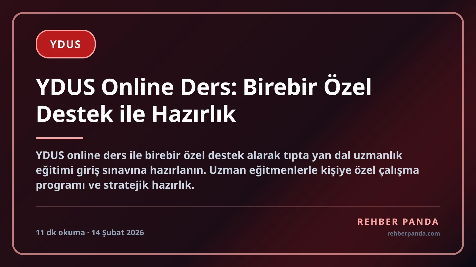 YDUS Online Ders: Birebir Özel Destek ile Hazırlık